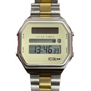 Vestal Solar Syncretic watch Two Tone Runs Great Chronograph